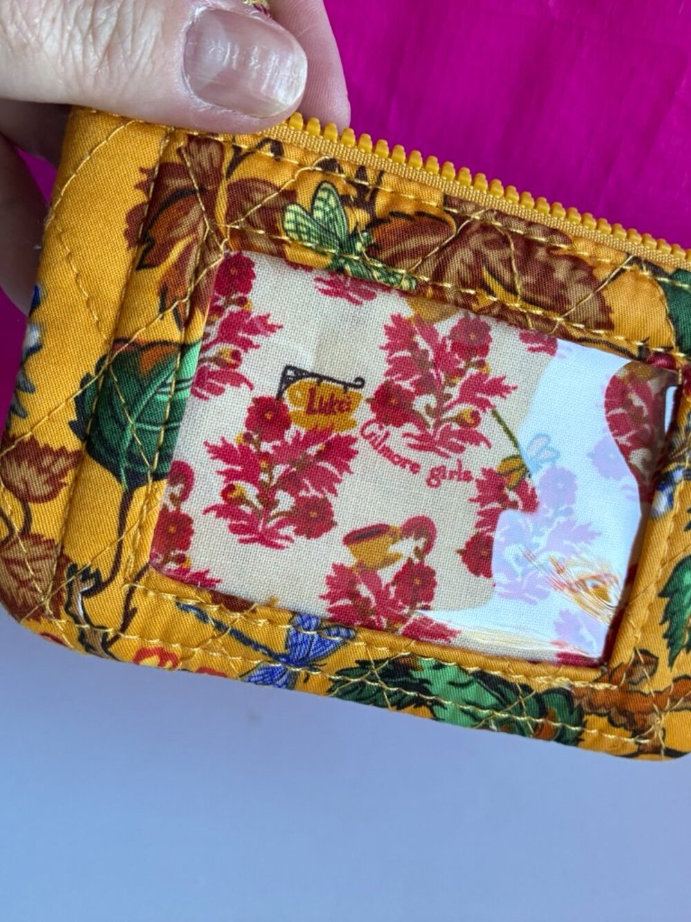 Vera Bradley Zip ID Gilmore Girls NWT wallet card case keyring ACTUAL dragonfly - Picture 2 of 5